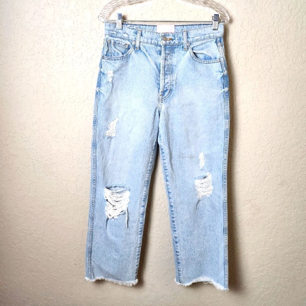 Revice High Rise Light Blue Destroyed Women's Denim Jeans Size 28